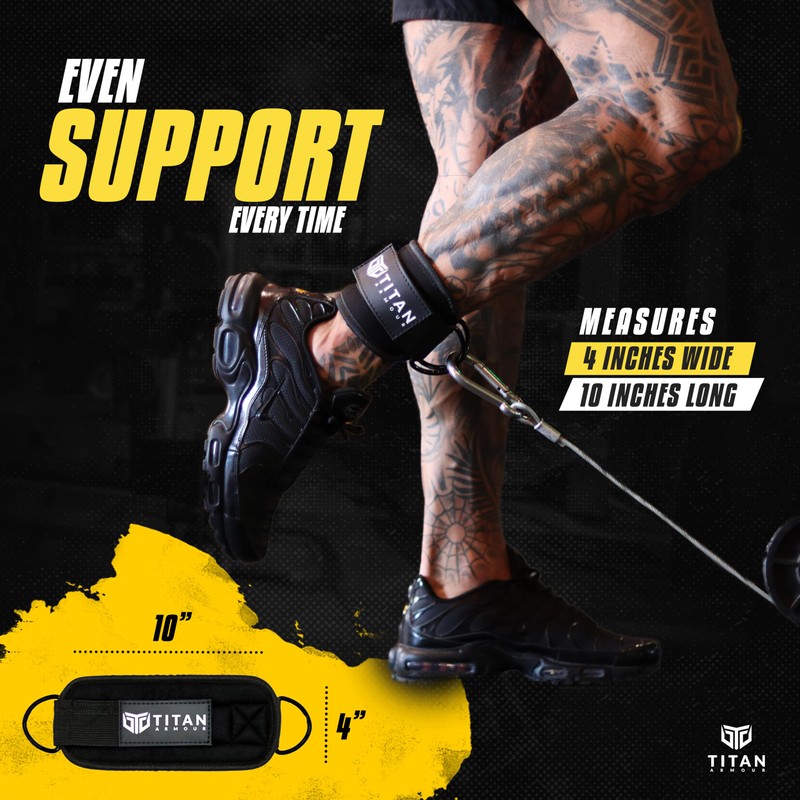 Titan Armour® Single Ankle Straps for Cable Machines | Gym