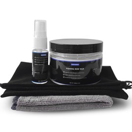 Fishing Rod Maintenance Set for Carbon Fiber Rods – Lubricant Wax and Oil, Anti-Friction & Moisture Barrier, Includes Storage Bag and Cleaning Cloth