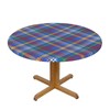 Gbuzozie Purple and Blue Checkered Tablecloth with Elastic Edge, Round