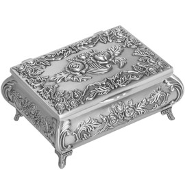 BAOPEND Vintage Metal Jewelry Box for Women (Style 1)