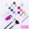 MELLIEX 18Pcs Nail Glitter Powder, Nail Art Sequins Holographic Glitters,