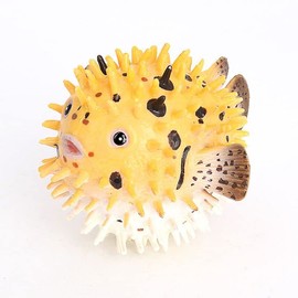 zalati Simulation Pufferfish Toy Figurine Realistic Plastic Wild Pufferfish Sea Animal Figurine Model for Collection Science Educational Prop Fun