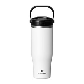 HYDRAFLOW 40 oz Travel Tumbler – Insulated, Stainless Steel, Leakproof, Ideal for Coffee, Tea, and Cold Drinks - White