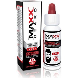 MAXX BEARD - Solución Natural para el Crecimiento de Barba, de Satisfacción del 100% - 2 Mes de Suministro - Hombres