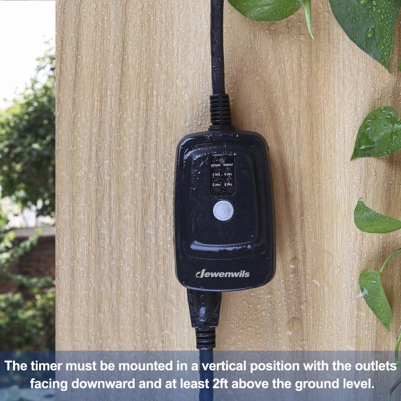 DEWENWILS Remote Control Outlet Timer Outdoor Waterproof Light Sensor Timer