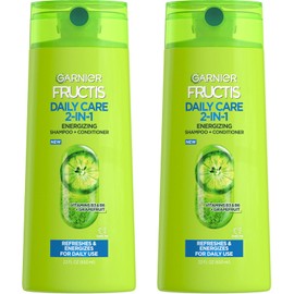 Garnier Hair Care Fructis Fortifying Paraben-Free 2-in-1 Shampoo and Conditioner for Stronger Looking Hair with Touchable Softness, 22 Fl Oz, 2 Count