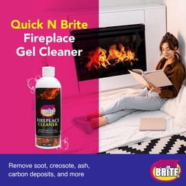 Quick 'n Brite Fireplace Gel Cleaner for Brick, Stone, Rock, Tile, and Marble, Nonabrasive Fireplace Cleaner, Made in the USA, 16 oz (Pack of 2)