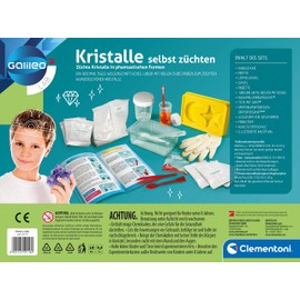 Clementoni Clementoni Galileo Lab – Kristalle selbst züchten, Experimentierkasten für kleine Wissenschaftler, Spielzeug für Kinder ab 8 Jahren, farbenfrohe Experimente fürs Kinderzimmer von Clementoni 59116