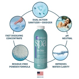 ProTeam Spa Di-Chlor - Hot Tub Chlorine for Hot Tubs and Spa Sanitizer for Hot Tub with SplashWiz Hot Tub Chemicals Care Guide - Made in USA (1 lb)
