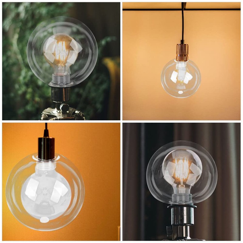 OSALADI Glass Lampshade Replacement 5.90 Inch Clear Globe Lamp Cover