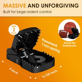 Tensland 2 Pack Unstoppable Extra Large Squirrel Rat Traps Outdoor, Escape Proof Squirrel Traps That Kill Instantly, Simple, Reliable and Reusable