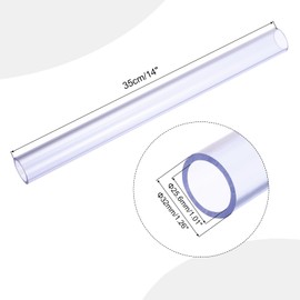 MECCANIXITY 1 1/4 Inch Clear PVC Rigid Tube Round Pipe 25.6mm ID 32mm OD 14" High Impact for Water Pipe, Aquarium, Fish Tank, Greenhouse Garden, Clear Blue