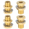 QWORK 1/4 Bulkhead Brass Pipe Fitting Anchor Coupling, 4 Pcs