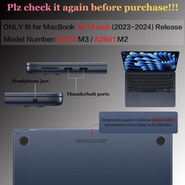 CISSOOK Wave Case for MacBook Air 15 inch Case 2023 2024 Release A2941 M2 A3114 M3 Model, Ocean Hard Shell Case with Keyboard Cover for MacBook Air 15.3'' M2 M3 with Touch ID，Great Wave