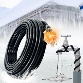 MAXKOSKO Self-regulating Pipe Heat Cable for Pipe Freeze Protection, Roof Gutter Snow Melting De-Icing Heating Cable for Ice Dam Prevention with 10 ft Power Cold, 7 w/Ft, 120 V, 9 Ft