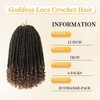 Goddess Locs Crochet Hair 6 Packs, 12 Inch Straight Faux