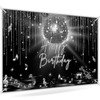 Avezano Disco Birthday Backdrop Glitter Disco Ball Birthday Party Decorations
