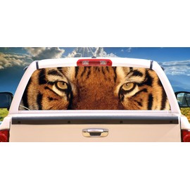 SignMission Tiger Rear Window Graphic Truck Tint Decal View Thru Vinyl, 22" X 65"