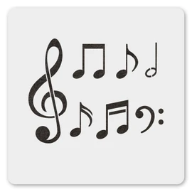 MAGJUCHE Music Notes Stencil 6 Inches, Reusable Musical Stencil for Painting DIY Crafts Decor