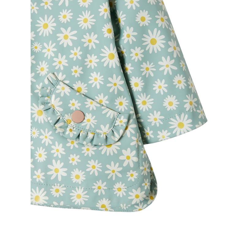 Vertbaudet Girls' Baby Rain Jacket Aquamarine Printed 80