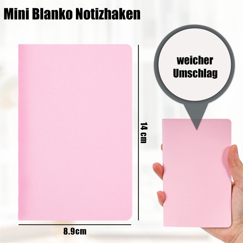 Koogel Pack of 24 small notepads, blank, A6 notepad, journal,
