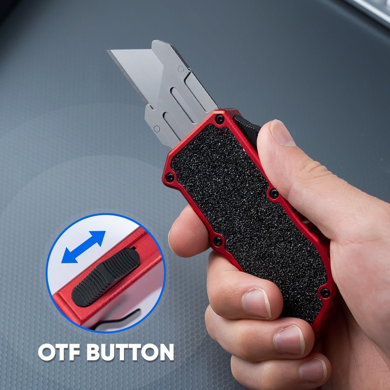 XXV Otf Aluminum Alloy Utility Knife, Retractable Box Cutter,Cute Heavy