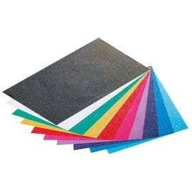 Folia 830409 - Glitter Paper 70g/m², 23 x 33 cm, 10 Sheets, Assorted Colours