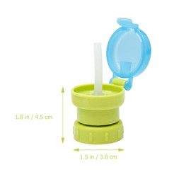Kisangel Baby Essentials Water Bottle Cover Cap Safe Drink Straw Sippy Caps Spill Proof Soda Water Bottle Cover Cap for Kids Toddler Travel Airplane Travel Essentials Kids Straw Water Bottle