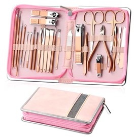 Set de Manicure y Pedicure 26 en 1 Kit Manicure Profesional Acero Inoxidable Kit Cortauñas con Herramientas Remover Cutícula Kit de Uñas Kit para Pedicure/Cortar Uñas de Manos y Pies en Casa