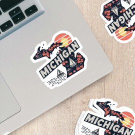 Tweed & Co. Retro Vinyl State Sticker - Michigan - 3.5 Inches
