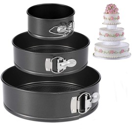RabbitStorm Moldes para Hornear Desmontable 3 Piezas,Antiadherente Redonda Primavera Molde para Pastel con Fondo Extraíble,para Tartas,Mini Cheesecakes, Pizzas Y Quiches-para Lavavajillas