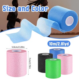 4 Pack Pre Wrap Athletic, Multi Color Prewrap Athletic Tape for Hair Soccer Sports Wrap Foam Athletic Tape for Gymnastics Boxing Climbing Wrists Elbow Knees Ankles Protection