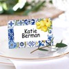 FYSUIMU 100Pcs Blue Tiles Place Cards 2 x 3.5 Inch
