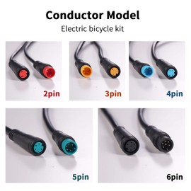 baluoqi Extension Cable 2Pin/3Pin/4Pin/5Pin/6Pin/8Pin/9Pin Waterproof Plug Works for Electric Bicycle Light/Throttle/Ebrake/Display Ebike Parts Extend Cable (3pin 50cm)