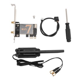 BE200NGW 8774Mbps PCIE WiFi Card Three Band Wireless Network Card with 12DB Folding Extension Antenna for Desktop
