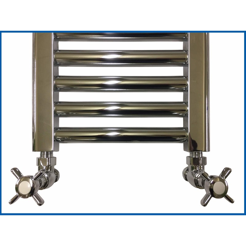 Rule Valve for Bathroom Radiators Chrome Cross Head Angle Valve