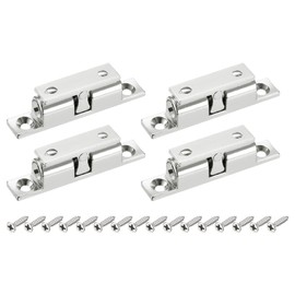 sourcing map 4Pcs 2.30" Double Ball Tension Roller Catch Zinc Alloy Tension Latch for Cabinet Closet Furniture Door, Silver