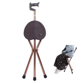 ZJchao Cane with Seat, Three Legged Folding Cane Seat Adjustable Walking Cane Walking Cane with Seat Cane Chair with Enlarged Seat Board Cane Seat for Outdoor Events Traveling Shopping