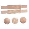 Ciieeo 2Pcs DIY Clay Printing Rods Wooden Mud Rolling Sticks