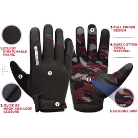 RDX Weight Lifting Gloves with Wrist Support -Touch Screen Full Finger Gym Workout, Breathable Anti Slip Padded Grip, Men Women Fitness Training, Powerlifting Bodybuilding HIIT Exercise Weightlifting