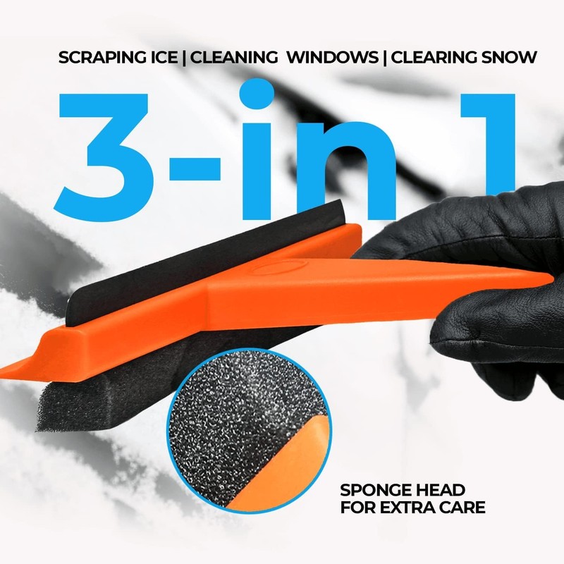 2 X Chunky Car Squeegee and Ice & Snow Scraper
