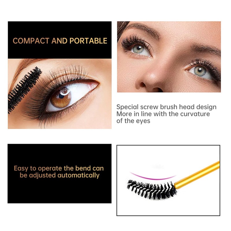50 Pcs Eyebrow Spoolie, Lightweight Eyelash Spoolies, Disposable Mascara Wands