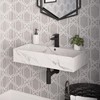Claire 22” Rectangle Wall-Mount Bathroom Sink in White Marble
