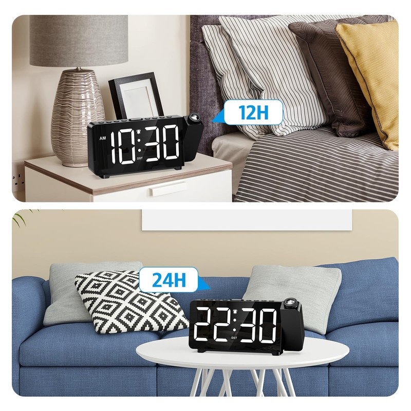 AMIR Projection Alarm Clock for Bedroom Ceiling, Digital Clock with