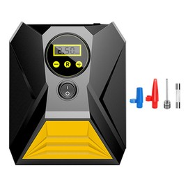 POFET Car Tyre Inflator Air Compressor Portable Car Tyre Pump 12V Digital Inflator 120W and 150 PSI with 3 Nozzle and LED Light for Car Bicycle Motorcycle