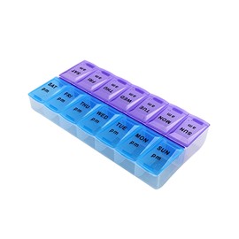 Jumbo Extra Large 9" x 4.75" Pill Organizer 7 Day 2 Times a Day Weekly Pill Box AM PM Pill Case, Pill Container Vitamin Case Twice a Day Morning Bedtime