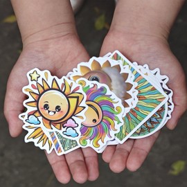 100 Pcs Cute Sun Stickers Sunshine Stickers Sun Decor Happy Face Smile Stickers for Kids Adult Teacher Favors Journal Calendar Envelopes Scrapbooking Decor