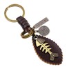 White Fang AZ314 Key Ring, Keychain, Leather, Bronze, Retro, Charm,