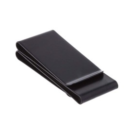 caralin Stainless Steel Slim Double-Sided Money Clip Purse Wallet Credit Card ID Holder Black