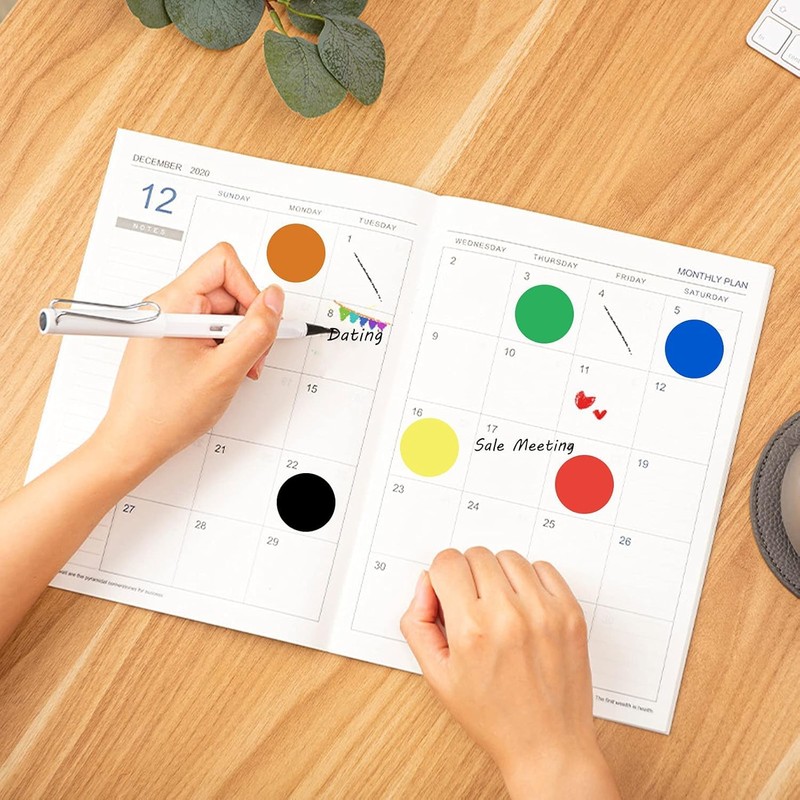 Lstycoy 2" Color Coding Labels, Round Circle Dot Sticker Labels,